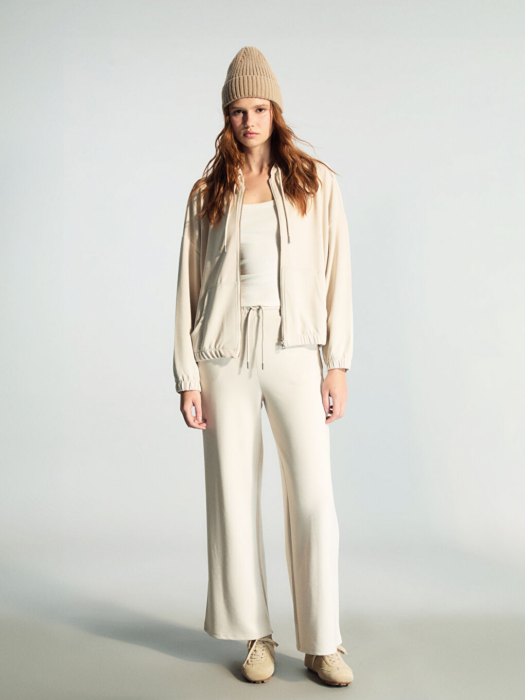 Hooded Oversize Women's Zipper Sweatshirt-1