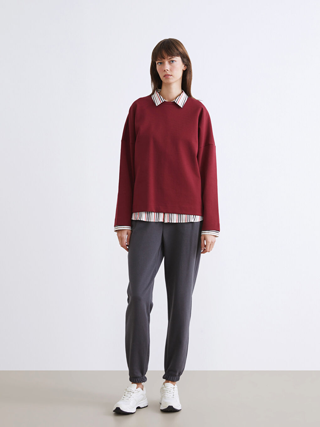 әйелдерге арналған свитшот дөңгелек жағалы-2