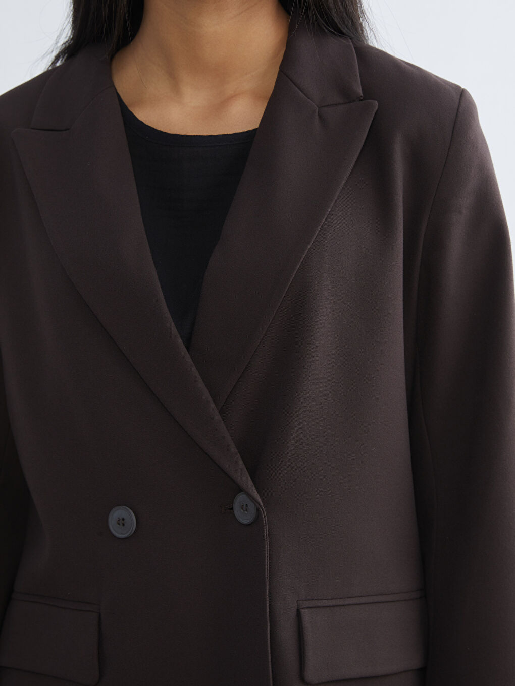 Kahverengi Kadın Blazer Ceket-4