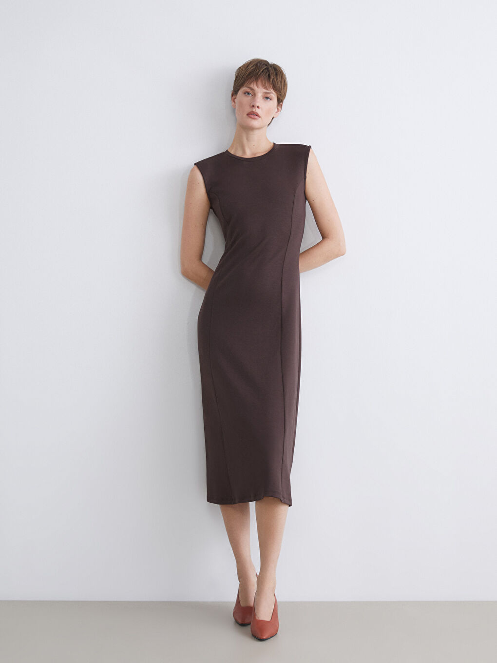 LCWAIKIKI Classic Crew Neck A-Line Dress -W5JD39Z8-HEH