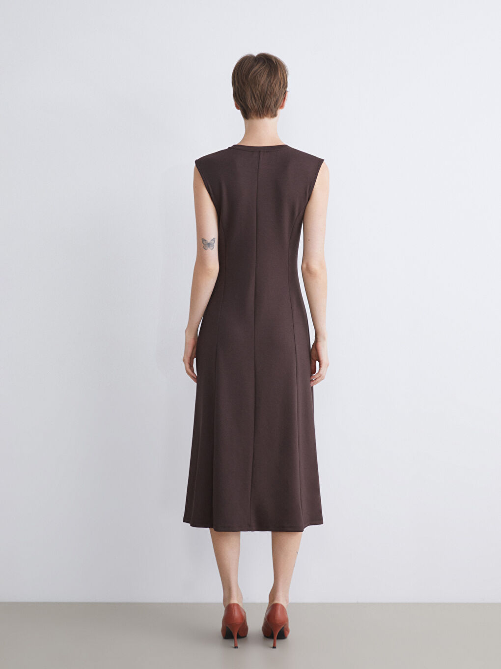 LCWAIKIKI Classic Crew Neck A-Line Dress -W5JD39Z8-HEH