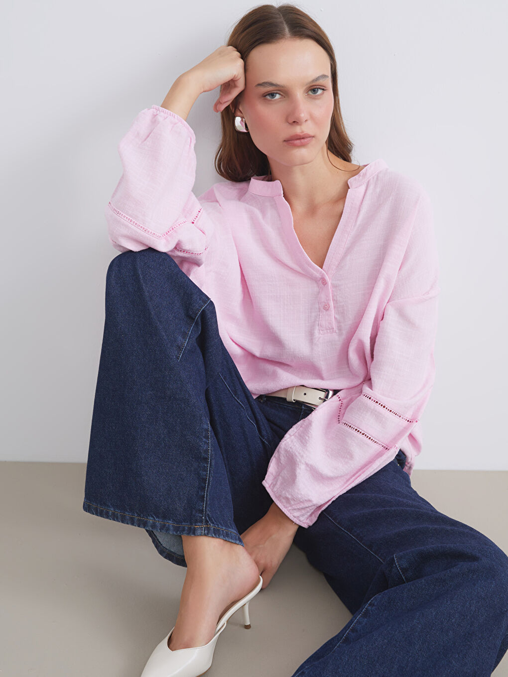 LCW Vision Woman PINK Blouse -W5JD65Z8-CRC