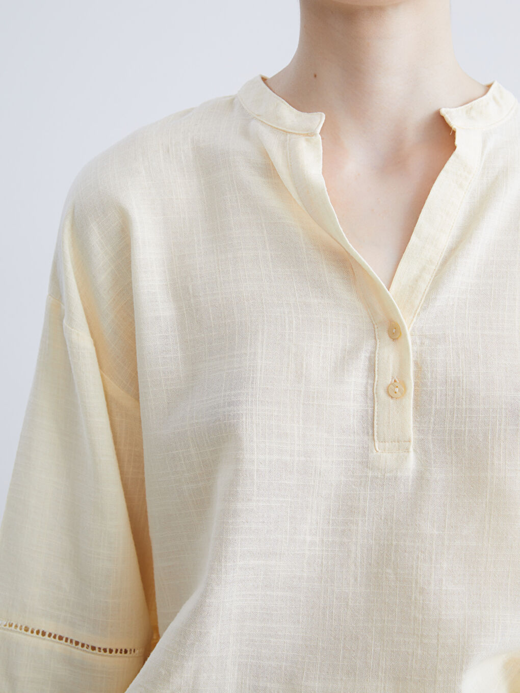 Notch Neck Oversize Blouse-2