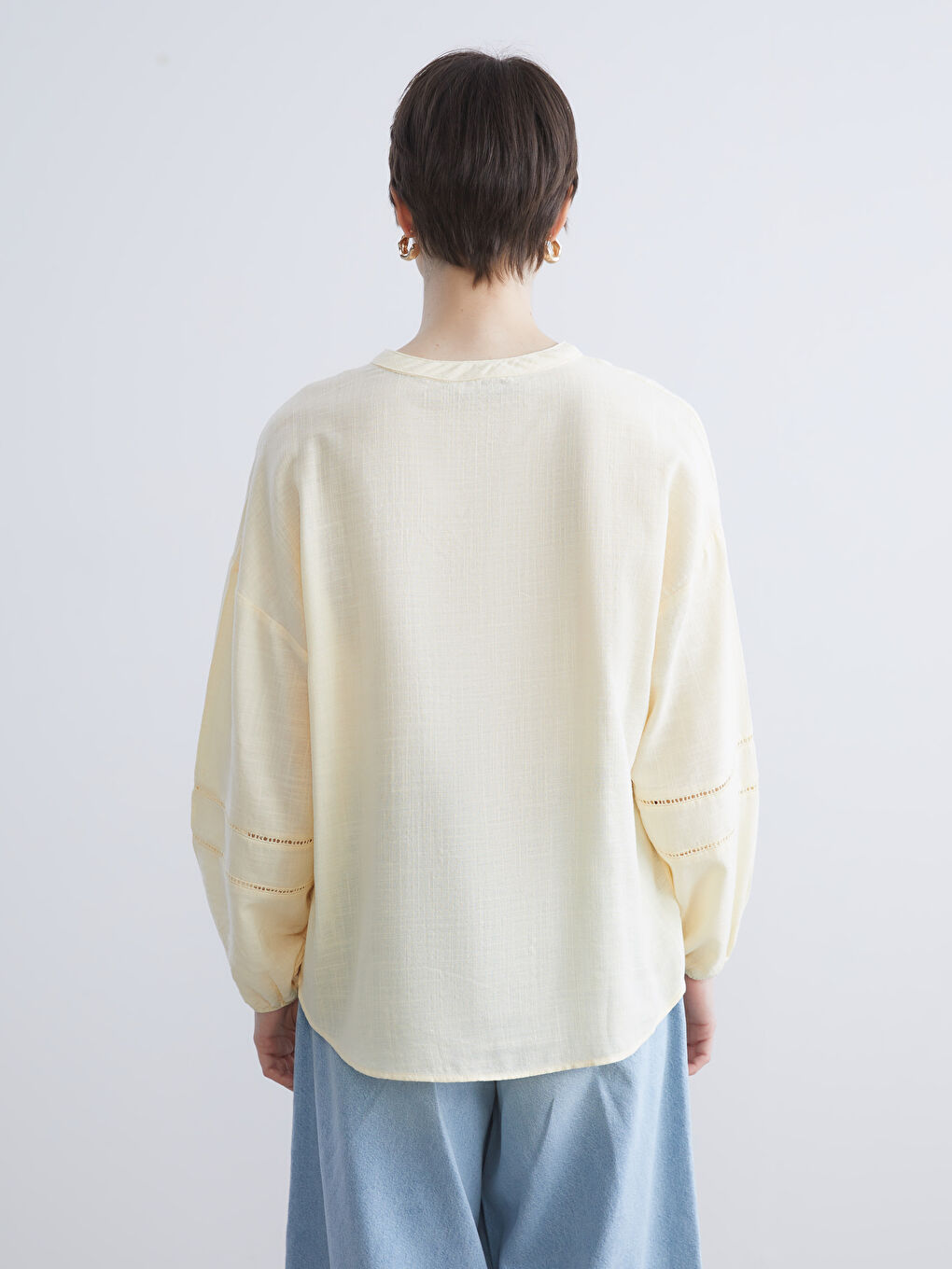 Notch Neck Oversize Blouse-3