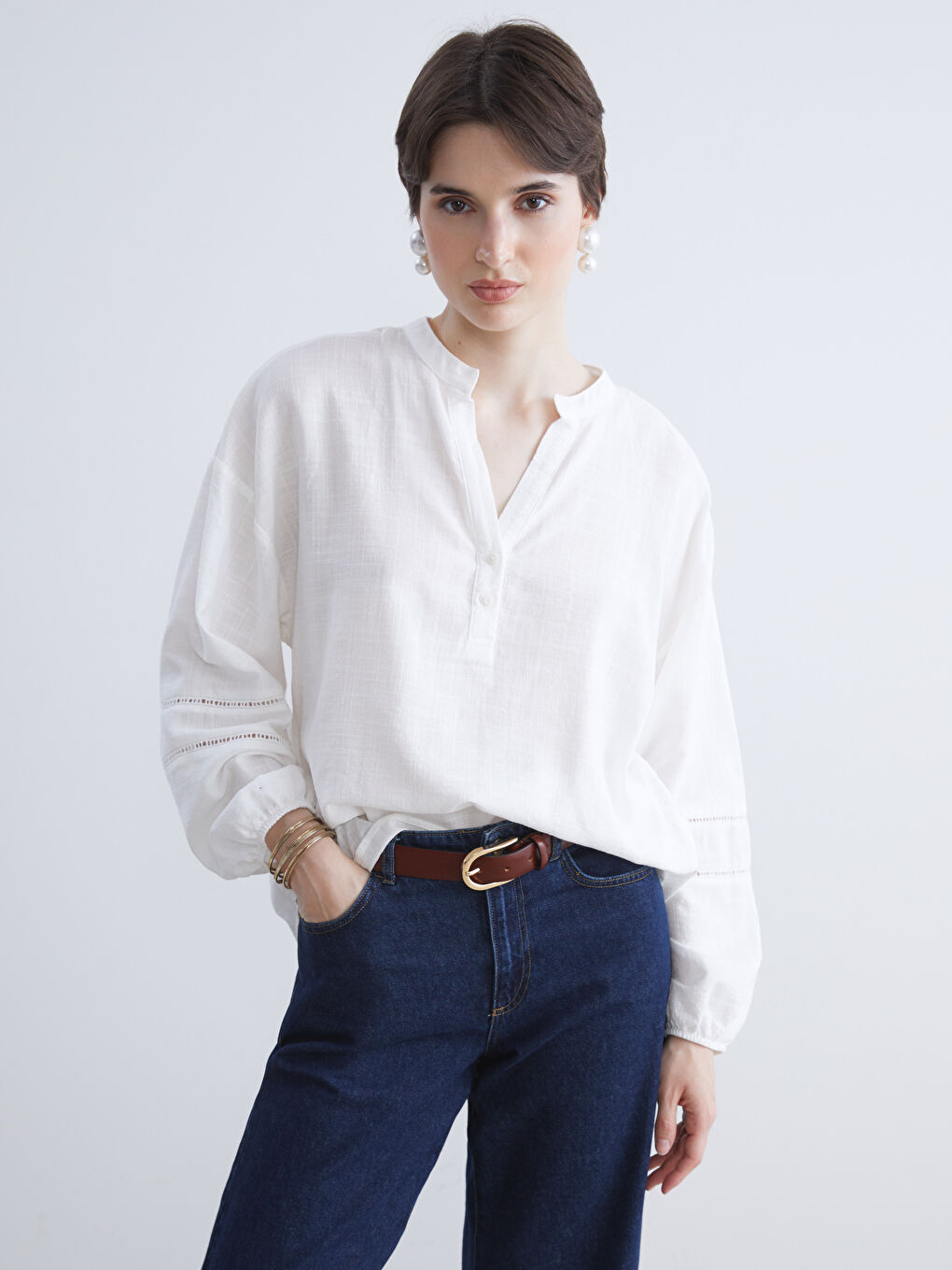 LCW Vision Woman ECRU Blouse -W5JD65Z8-R9J