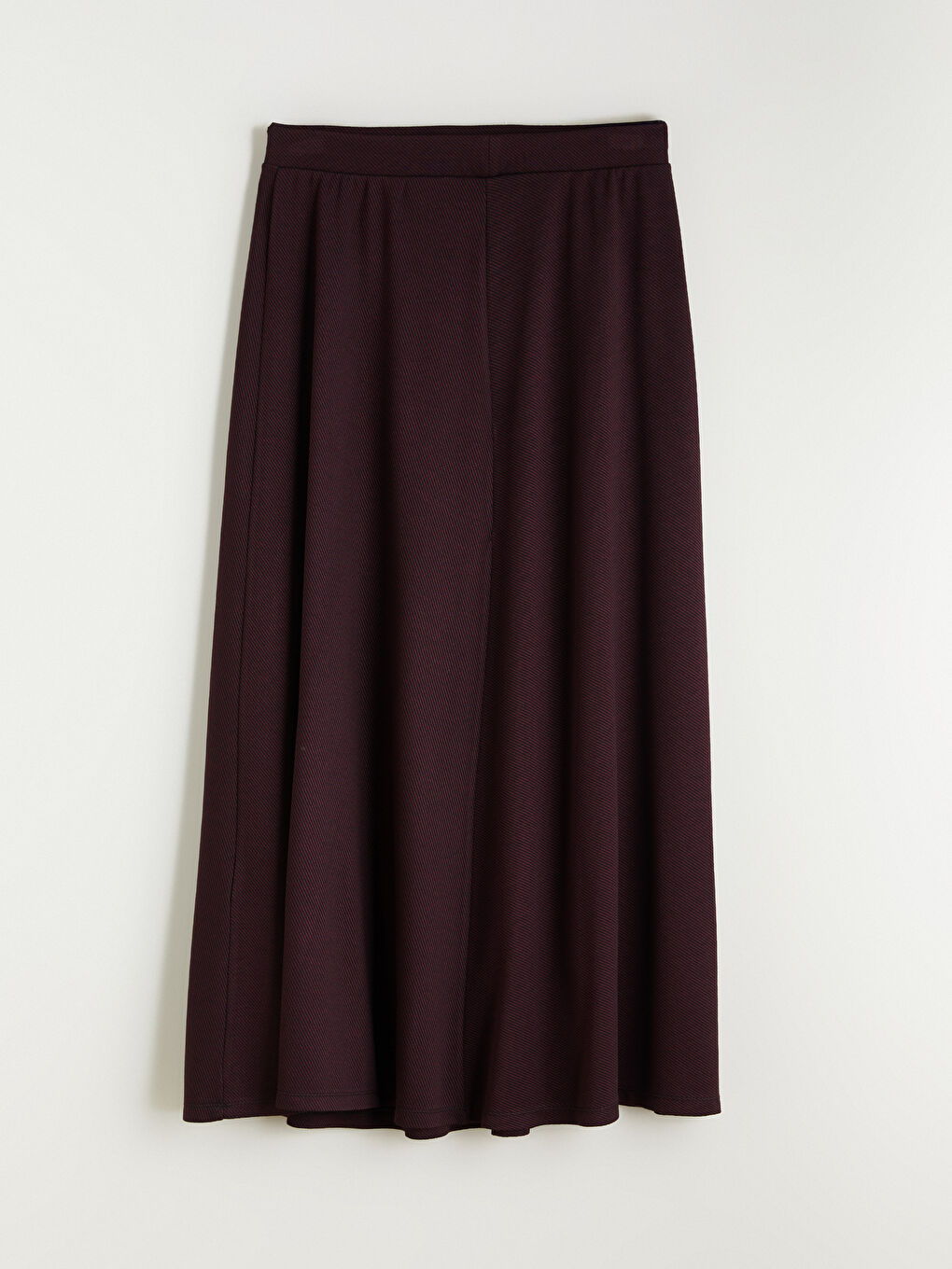 Bordo Beli Lastikli Kloş Etek-5