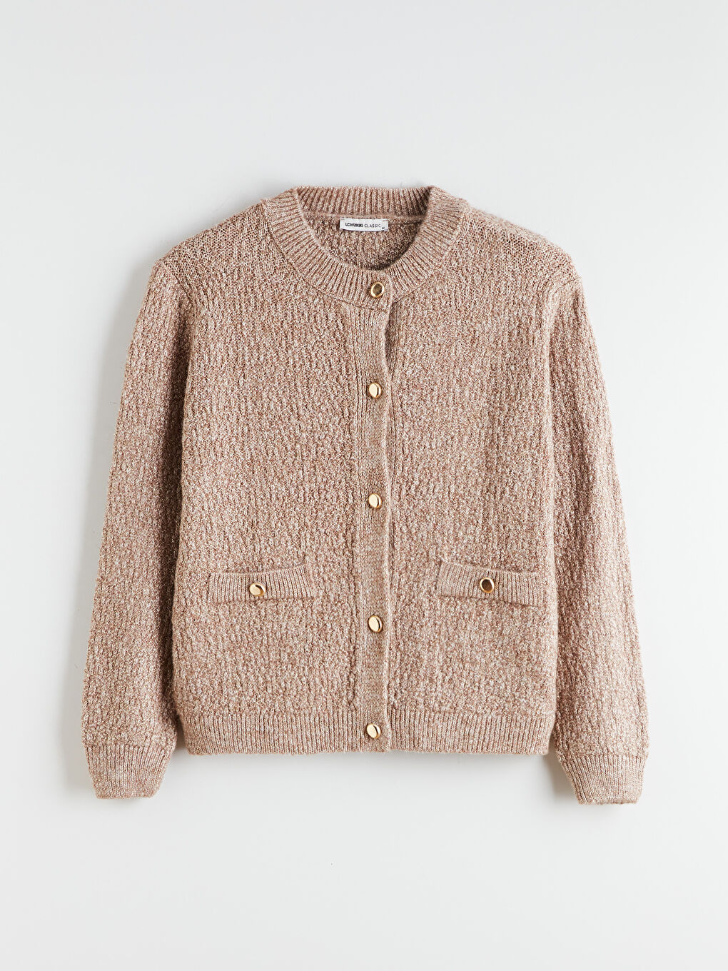 Crew Neck Women's Knitwear Cardigan-4