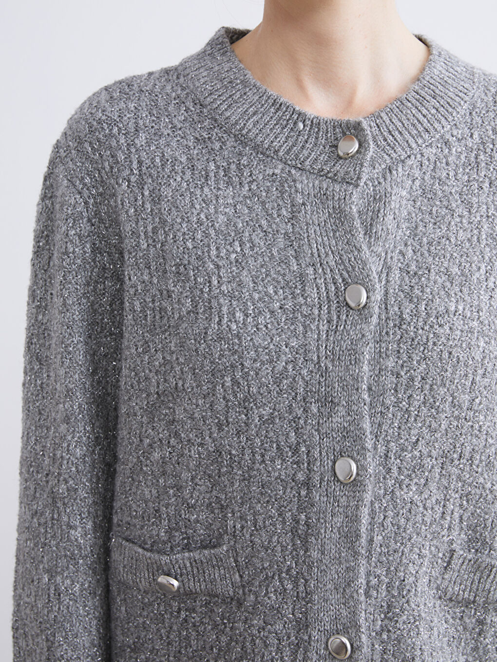 Crew Neck Women's Knitwear Cardigan-2