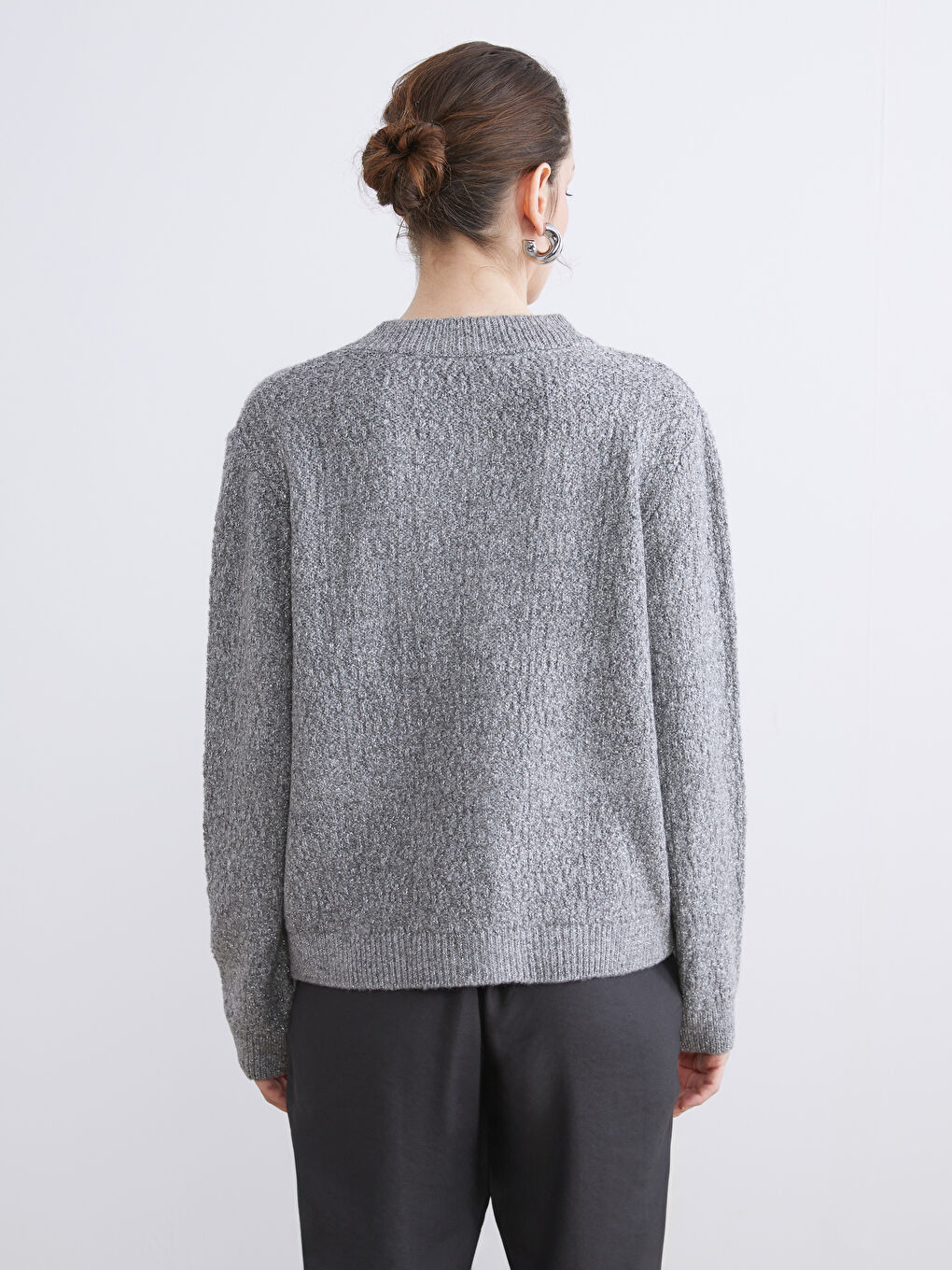 Crew Neck Women's Knitwear Cardigan-3