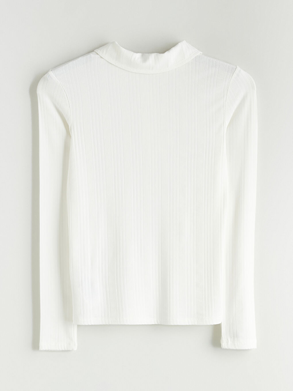 Ekru Polo Yaka Kadın Tişört-1