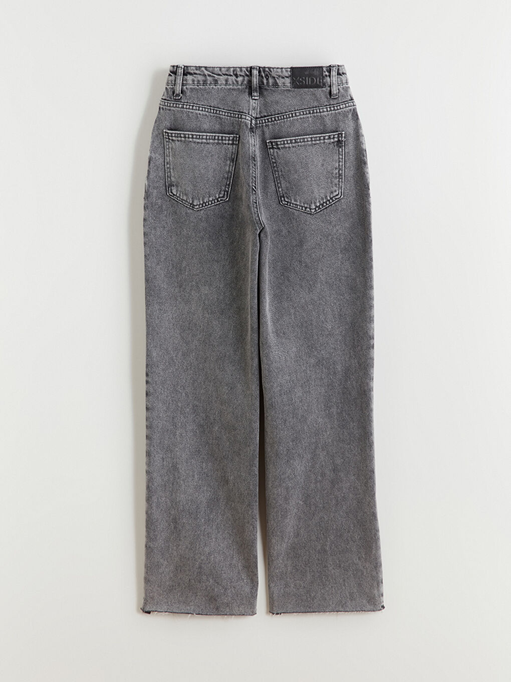 Gri Straight Fit Kadın Jean Pantolon-6