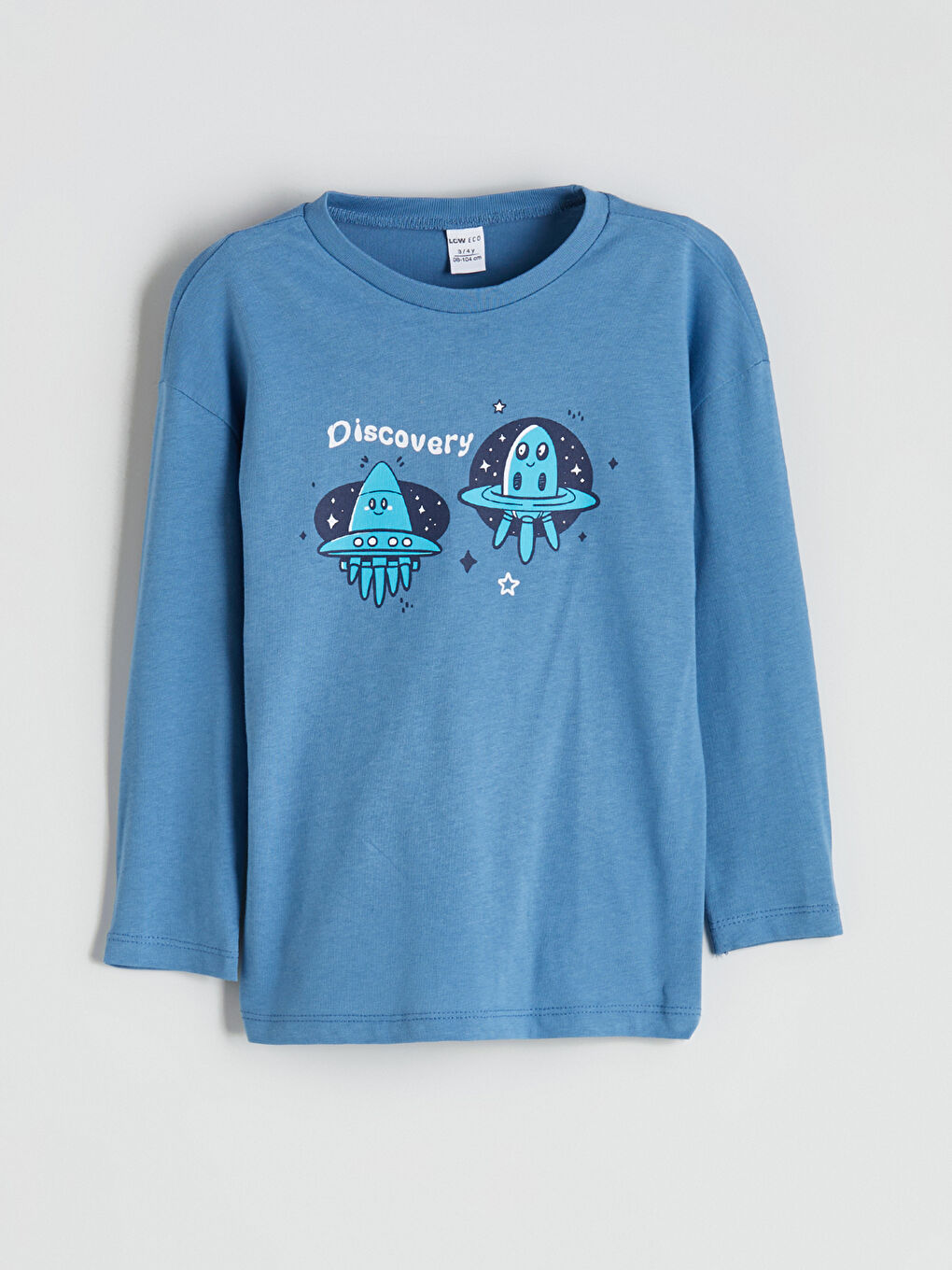 Mavi Baskılı Erkek Çocuk Tişört ve Pantolon 2'li-1