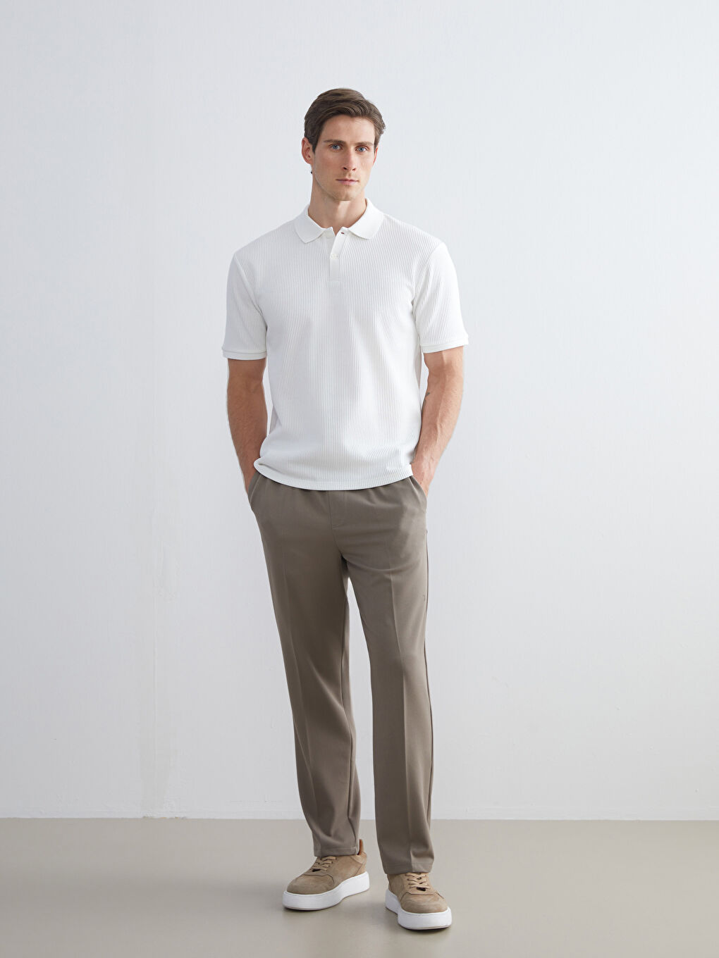 Kahverengi Standart Kalıp Erkek Pantolon