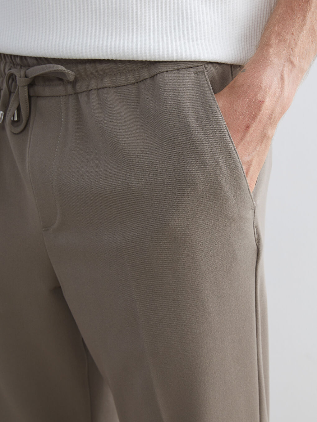 Kahverengi Standart Kalıp Erkek Pantolon-2