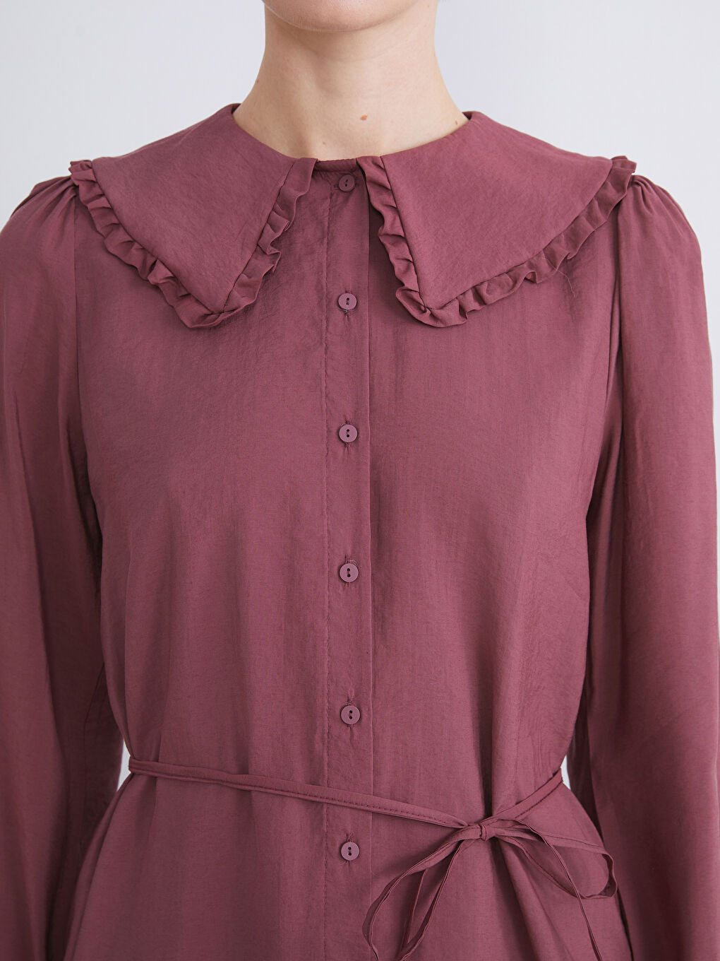 Рубашка-туника из модального бленда с воротником Питер Пэн для женщин-2