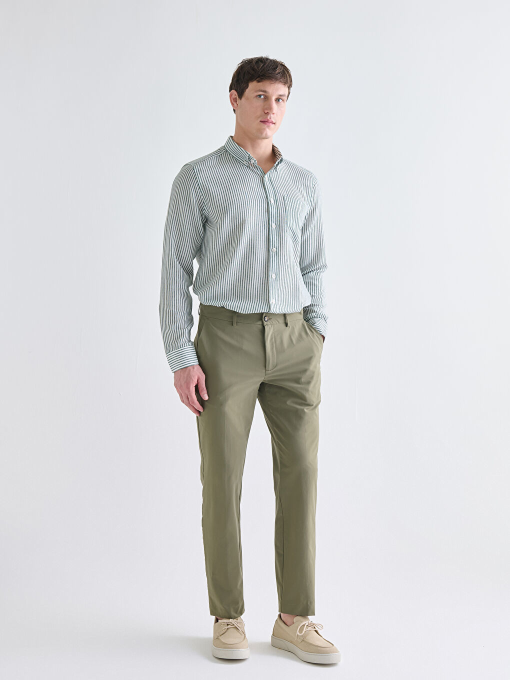 Yeşil Standart Kalıp Erkek Pantolon