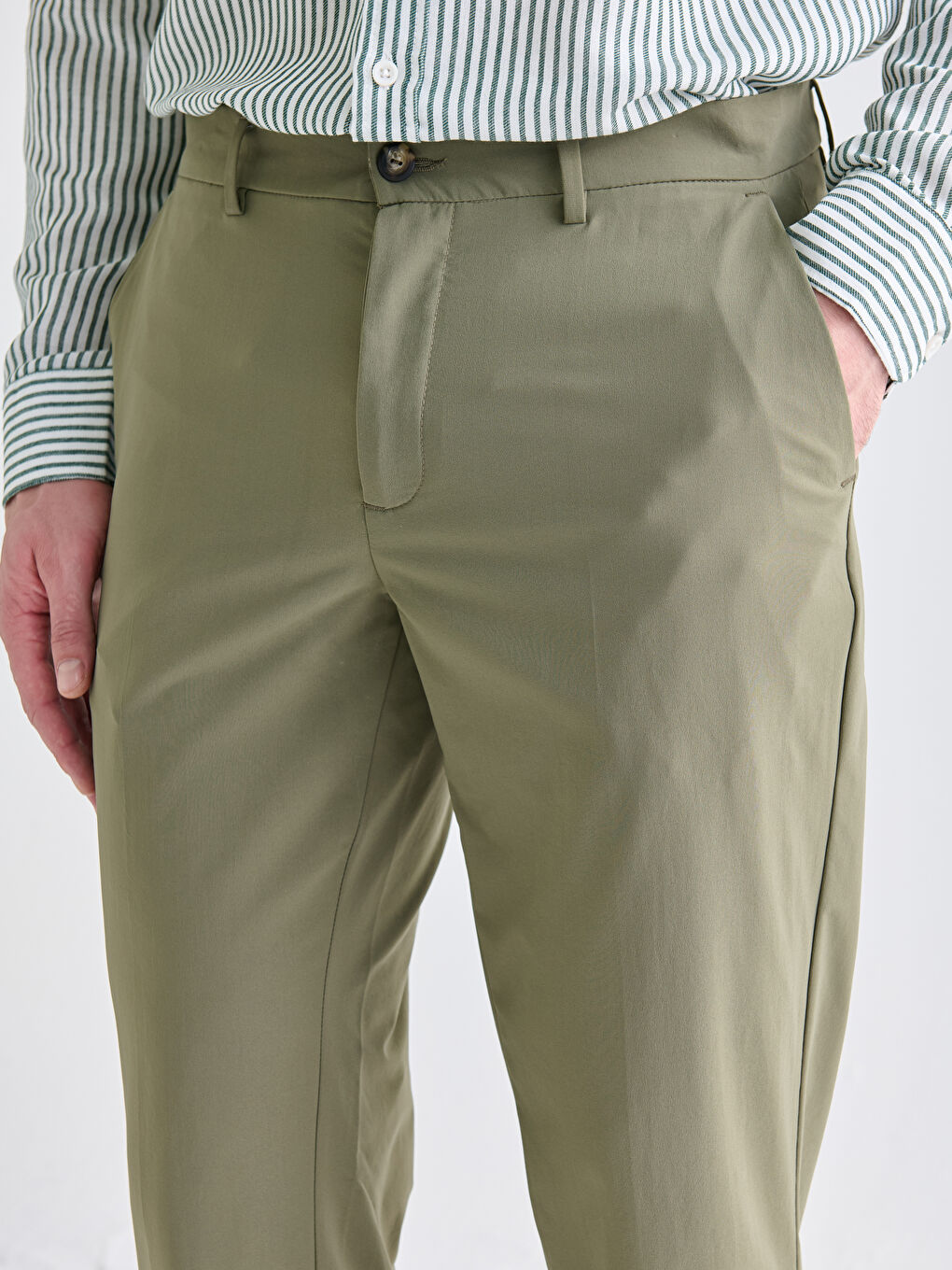 Yeşil Standart Kalıp Erkek Pantolon-5