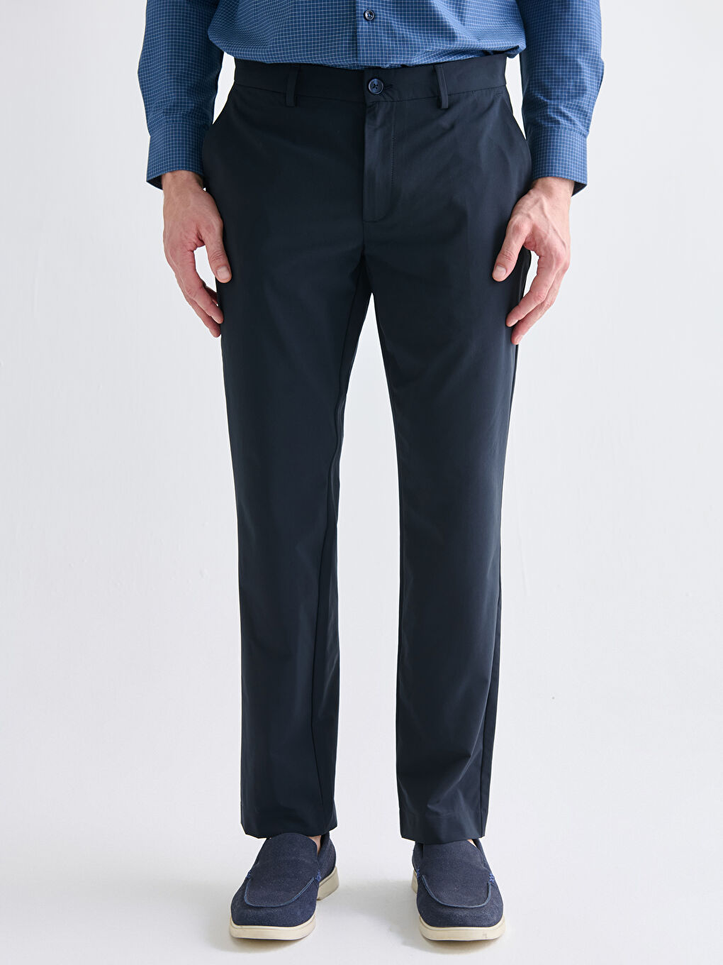 Lacivert Standart Kalıp Erkek Pantolon-1