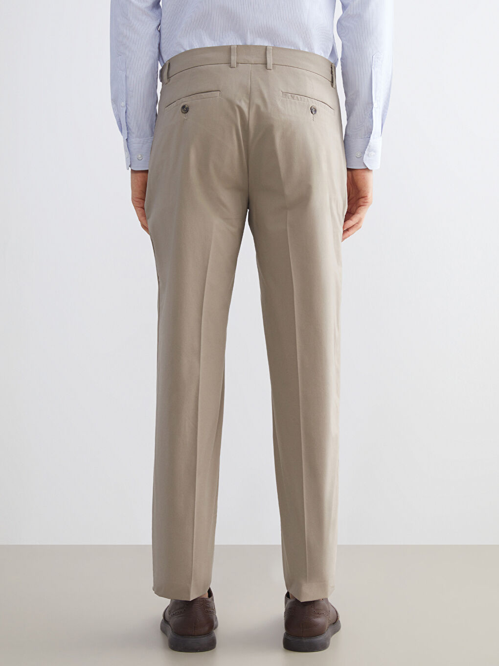 Bej Standart Kalıp Erkek Pantolon-3