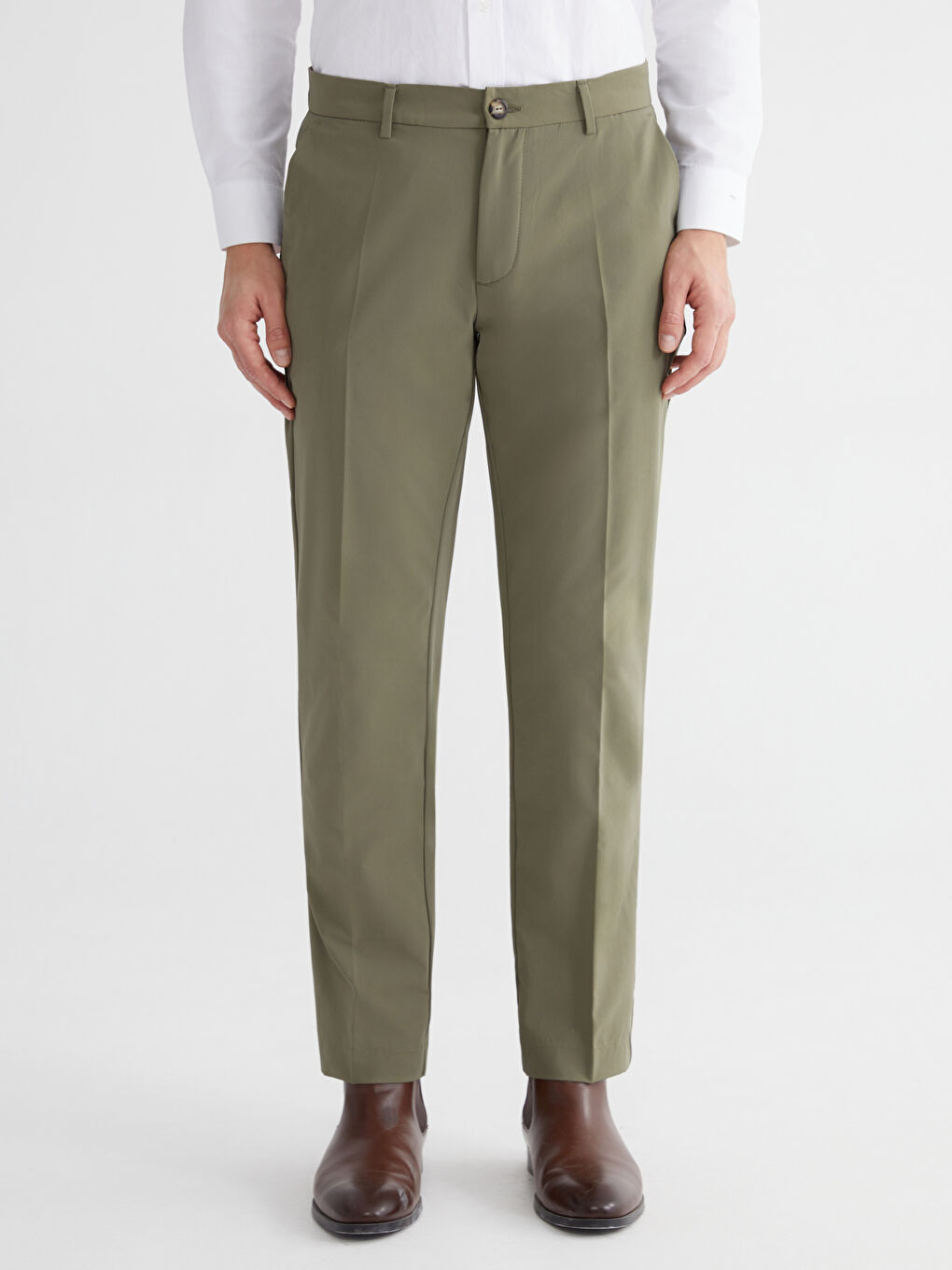 Yeşil Standart Kalıp Erkek Pantolon-2