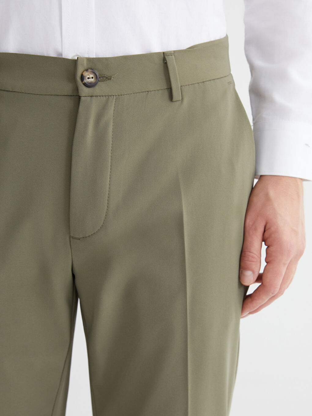 Yeşil Standart Kalıp Erkek Pantolon-4