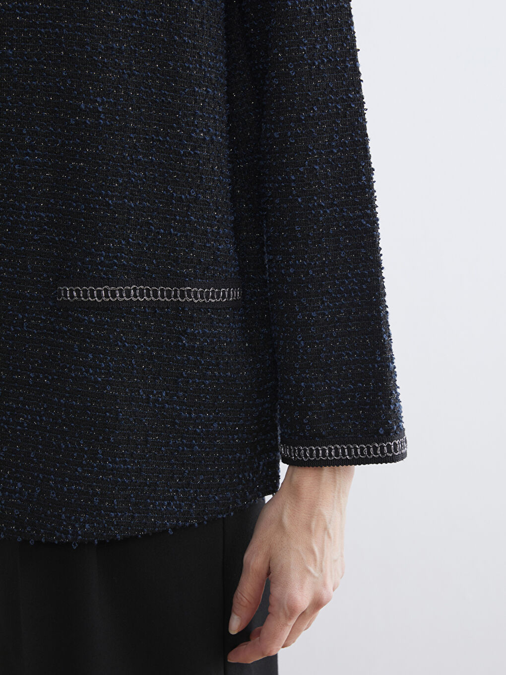 Crew Neck Patterned Women's Cardigan-2