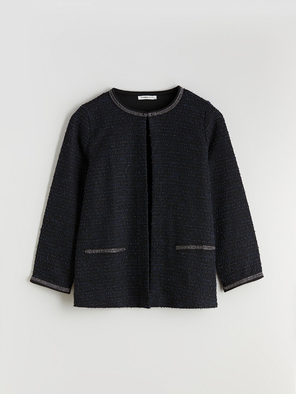 Crew Neck Patterned Women's Cardigan-4