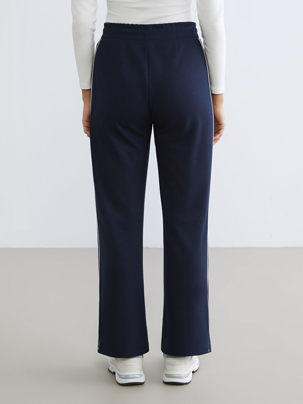 Lacivert Beli Lastikli Kadın Eşofman Altı-4