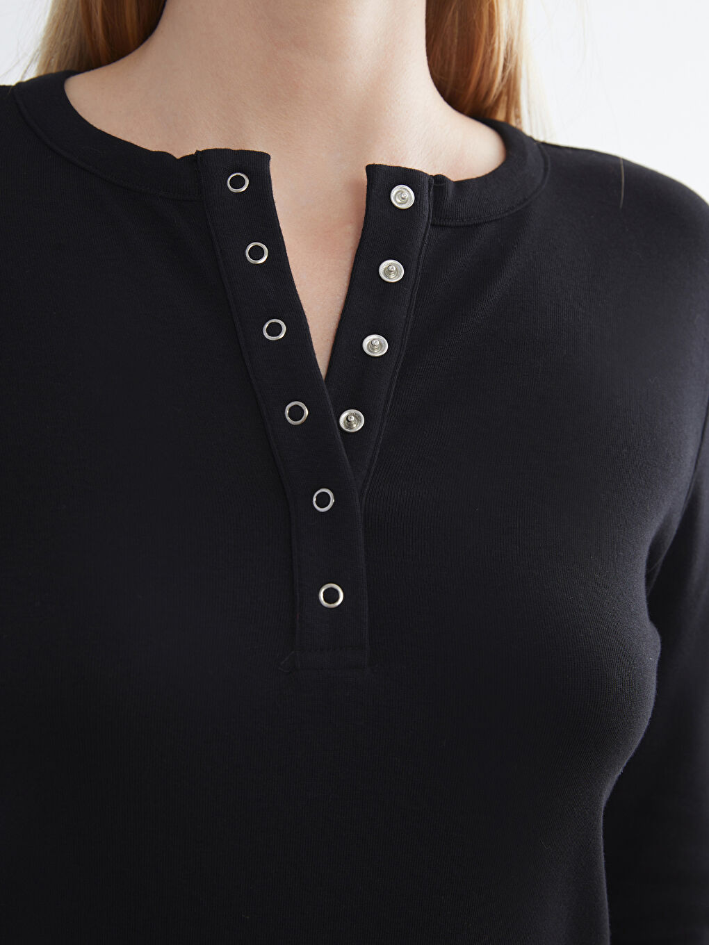 Crew Neck Ribbed Women's T-Shirt-2
