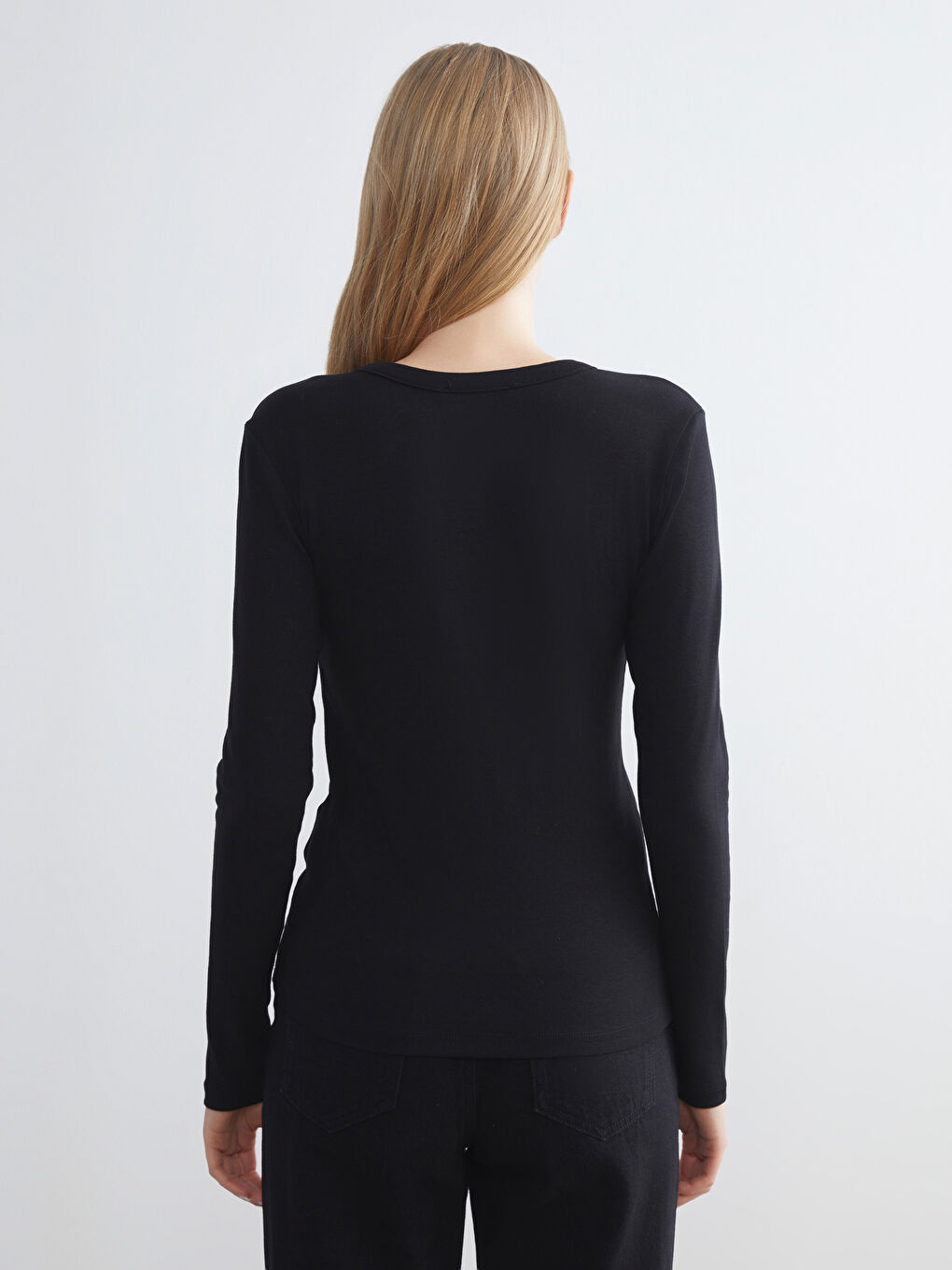 Crew Neck Ribbed Women's T-Shirt-3