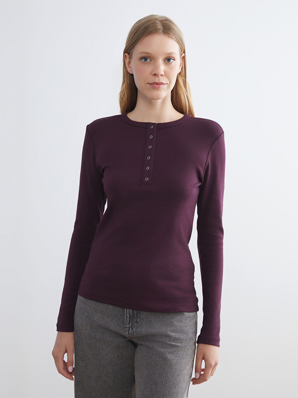 Crew Neck Ribbed Women's T-Shirt