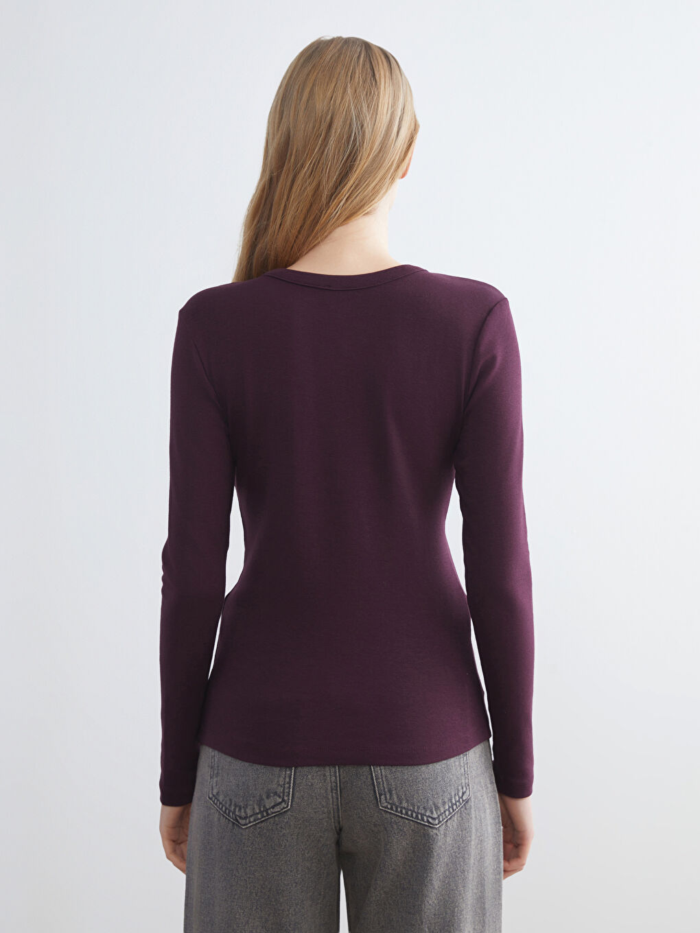 Crew Neck Ribbed Women's T-Shirt-3