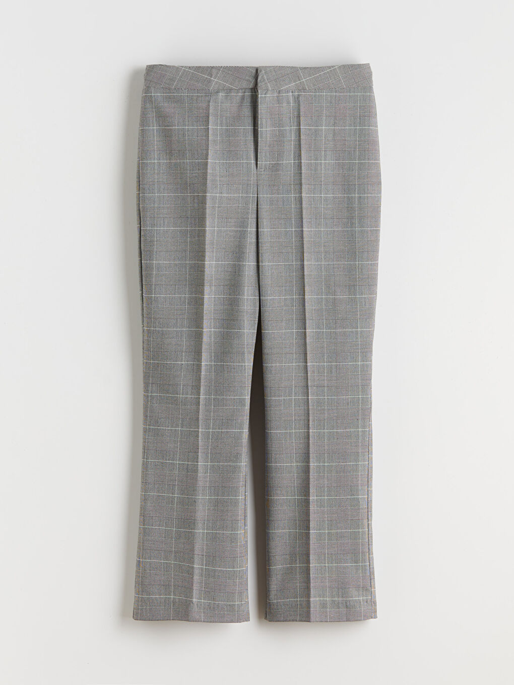 Siyah Dar Fit Ekose Kadın Pantolon-4