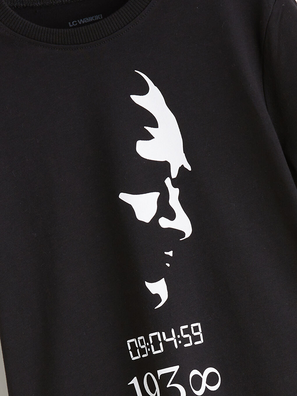 Siyah Bisiklet Yaka Atatürk Baskılı Erkek Çocuk Tişört-2