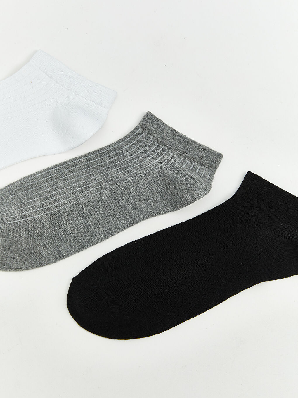 Beyaz Erkek Patik Çorap 3'lü-1