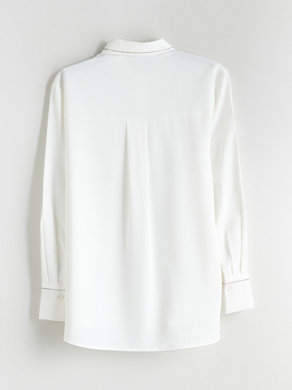 Beyaz Loose Fit Aerobin Kadın Gömlek-7