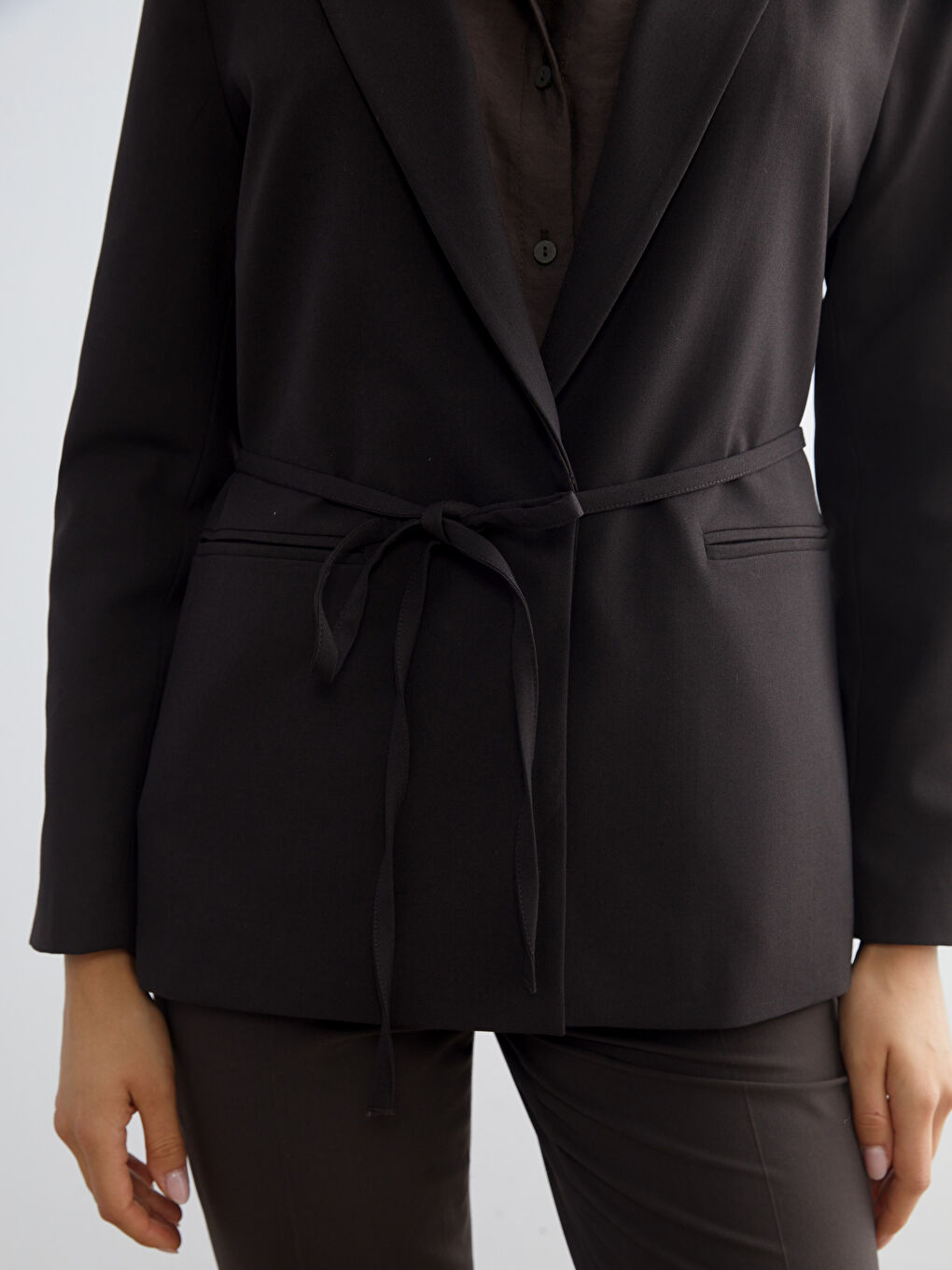 Belted Women's Blazer Jacket-2