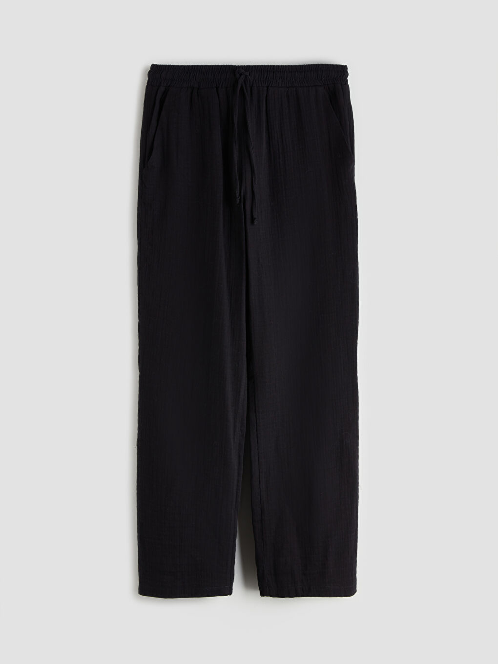 Siyah Beli Lastikli Dokulu Kadın Pantolon-6