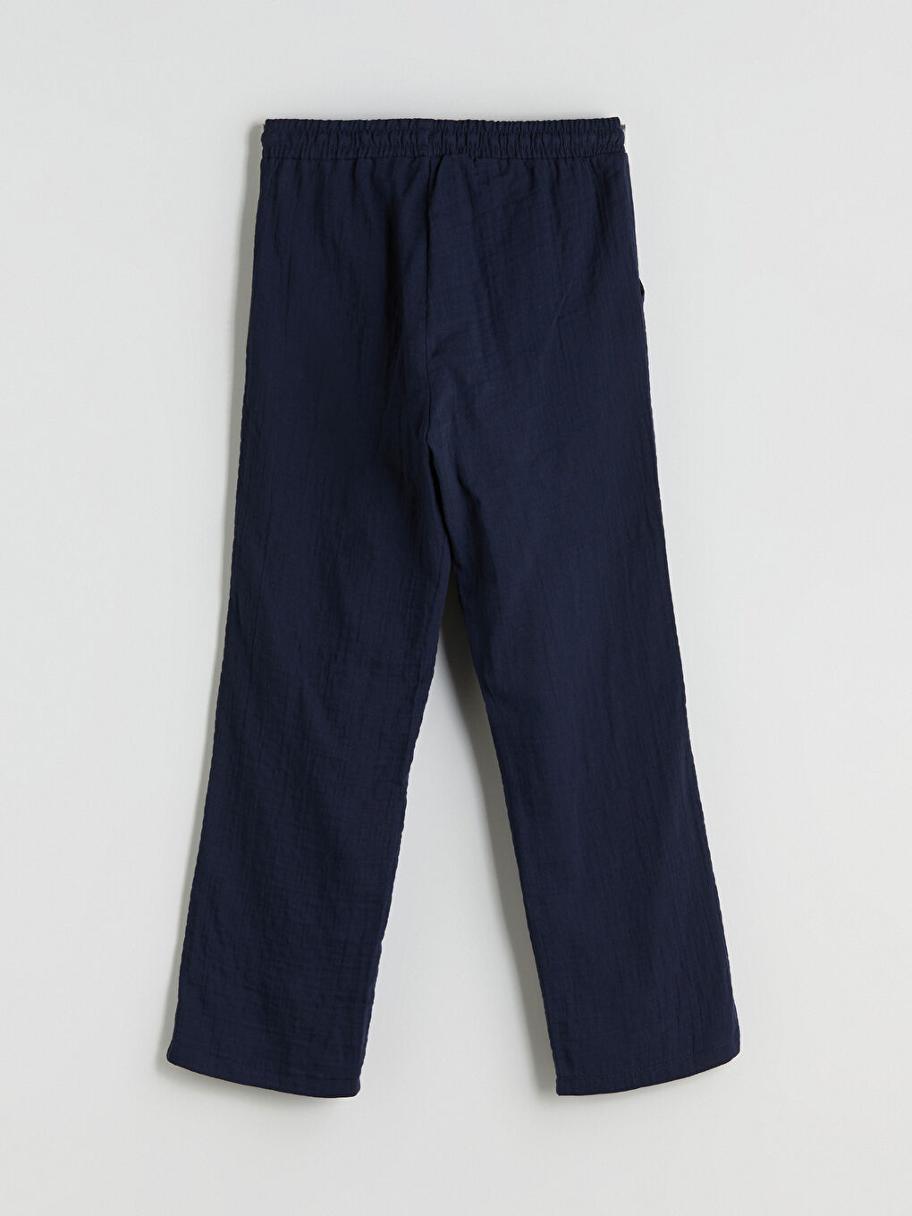 Lacivert Beli Lastikli Dokulu Kadın Pantolon-6