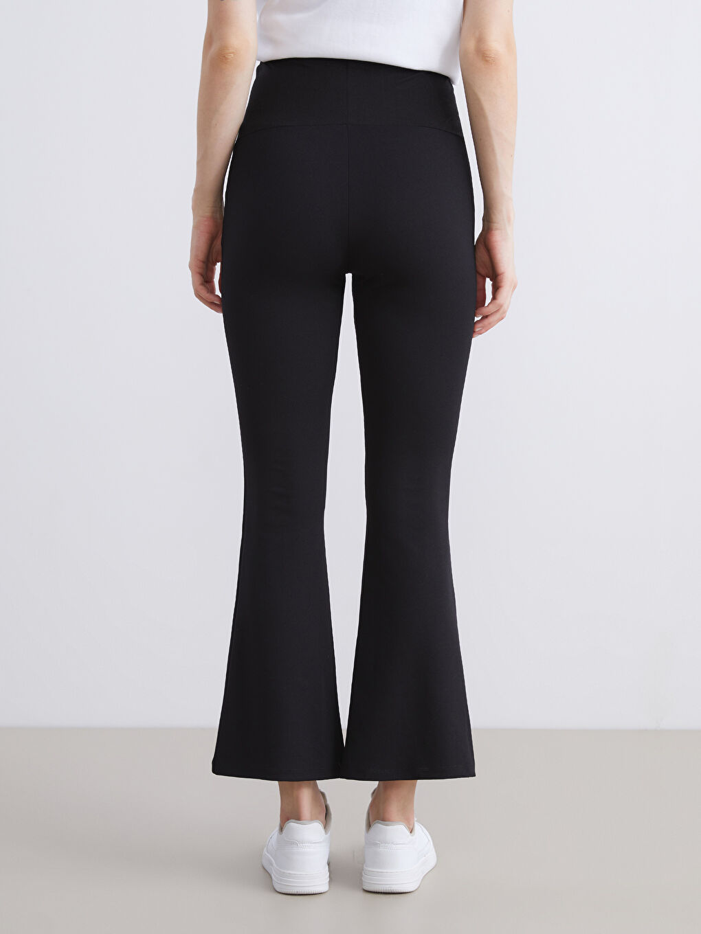 Siyah Karın Panelli İspanyol Paça Hamile Tayt Pantolon-4