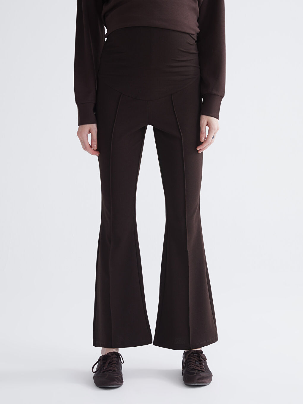 Trudničke helanke sa širokim nogavicama i pojasom preko stomaka-1