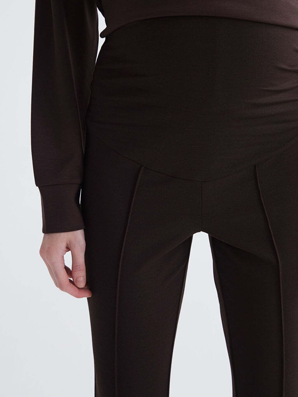 Trudničke helanke sa širokim nogavicama i pojasom preko stomaka-2