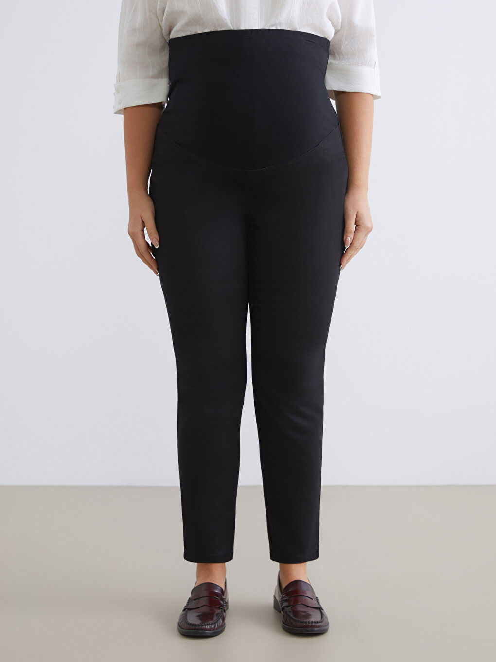 Siyah Karın Panelli Hamile Pantolon-6