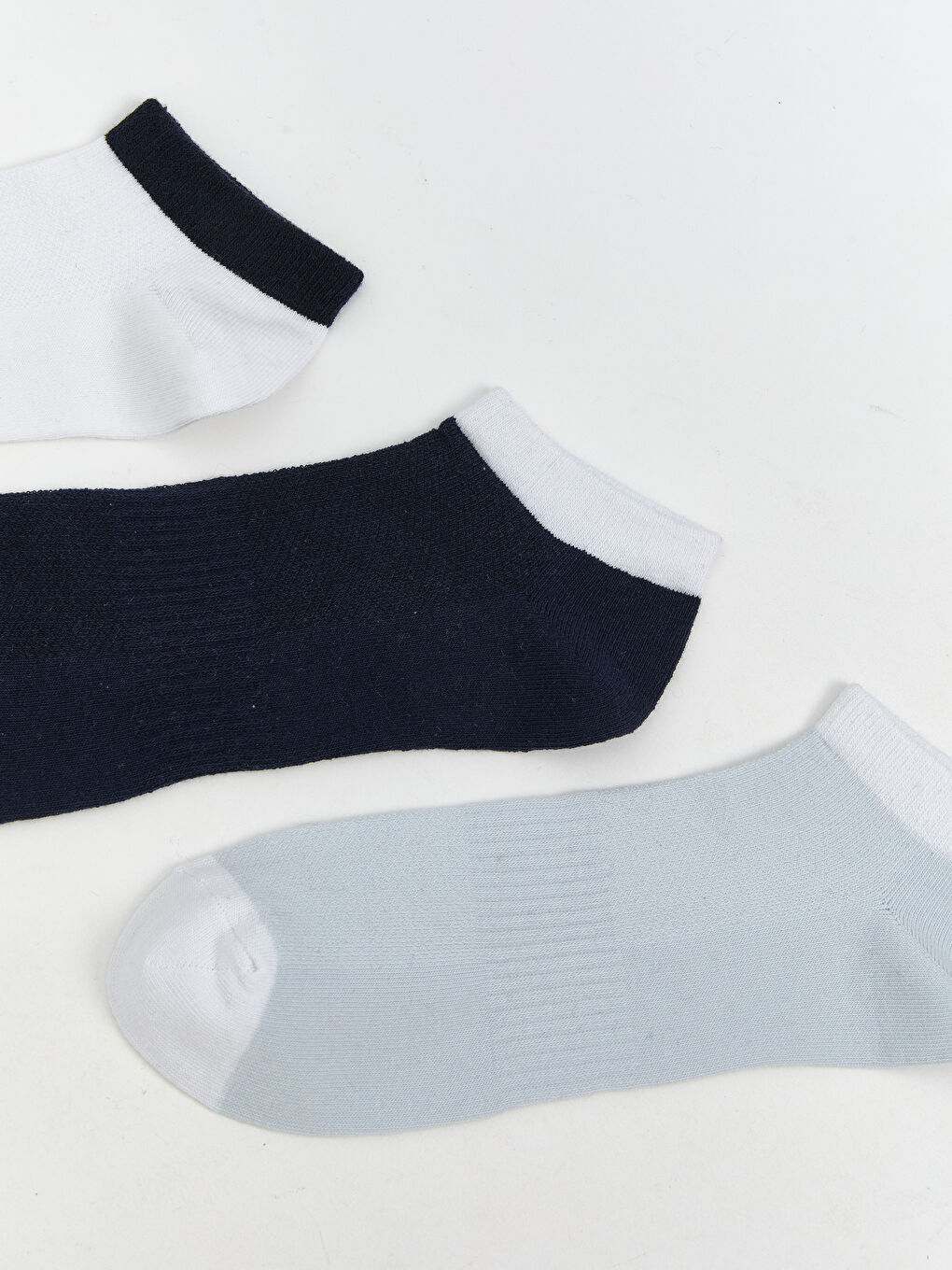 Beyaz Erkek Patik Çorap 3'lü-1