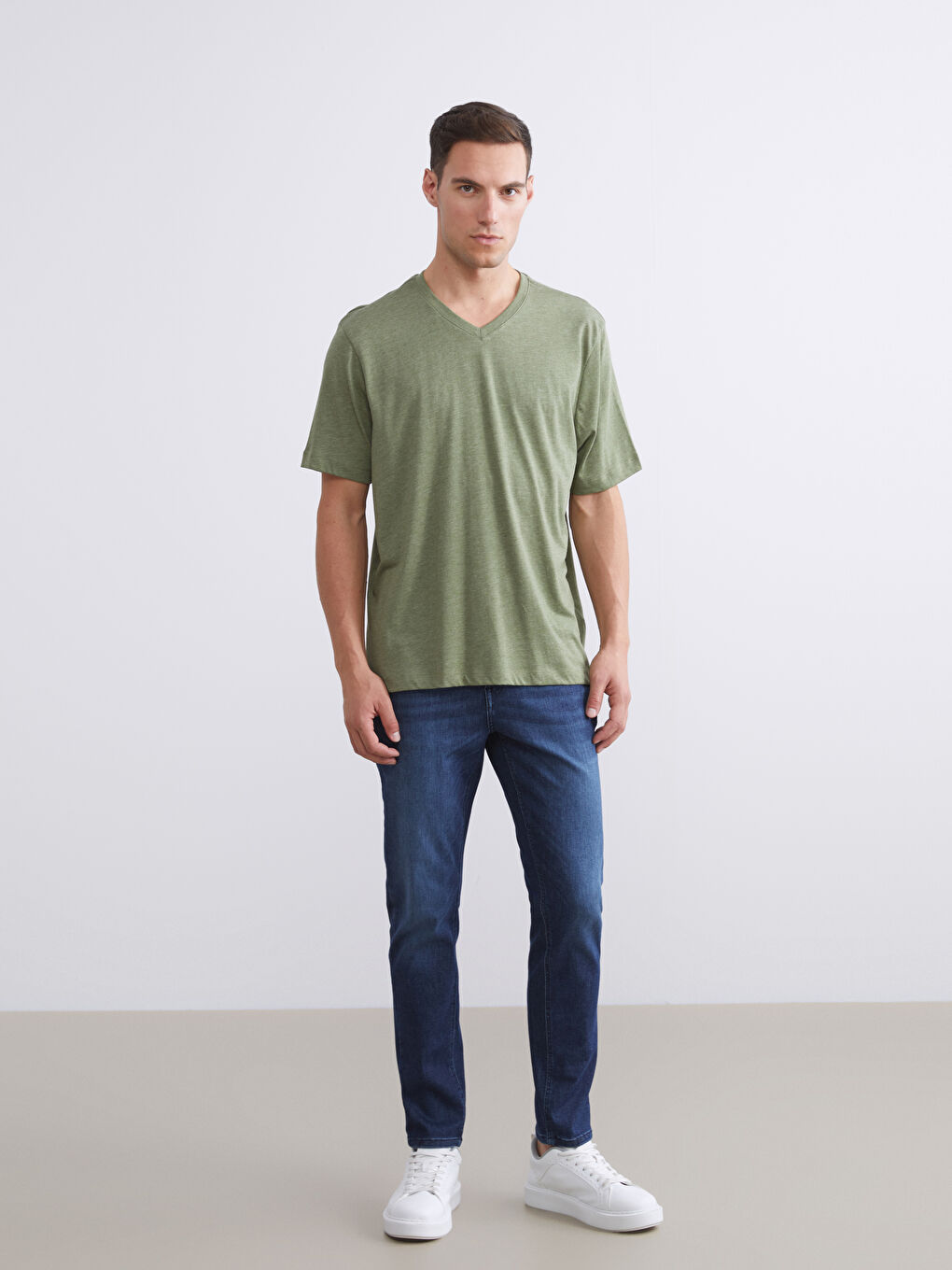 V Neck Jersey Men's T-Shirt-1
