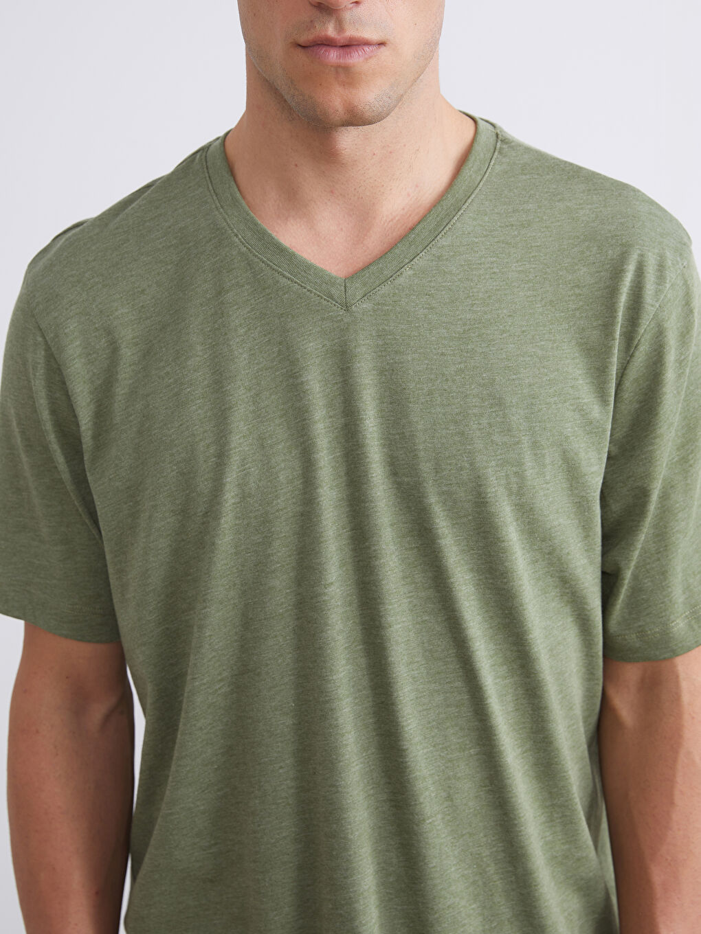 V Neck Jersey Men's T-Shirt-2