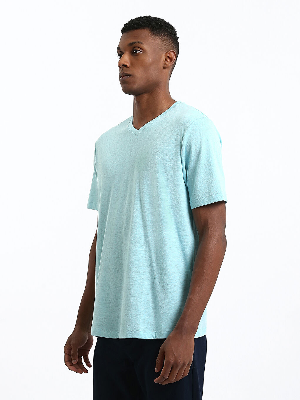 تيشيرت جيرسي برقبة على شكل حرف V للرجال-6