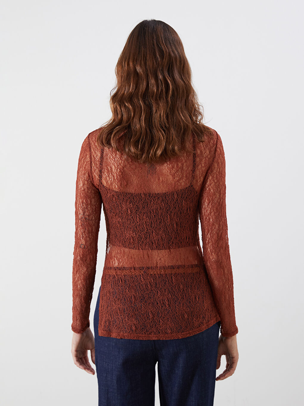 Crew Neck Lace Blouse-3