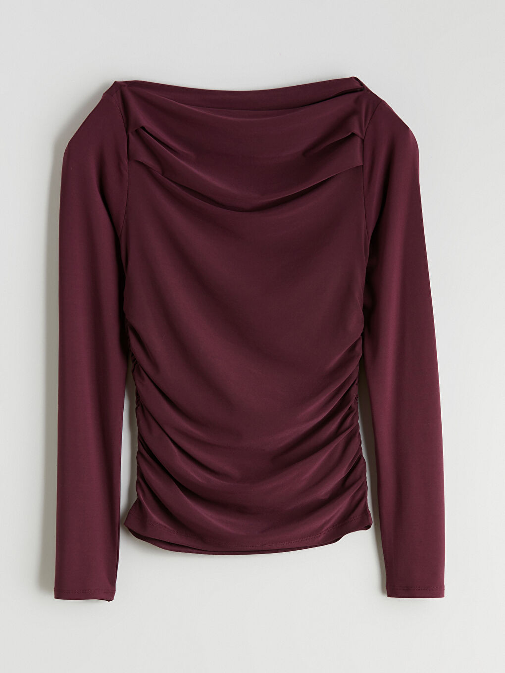 Slash Neck Ruched Blouse-4
