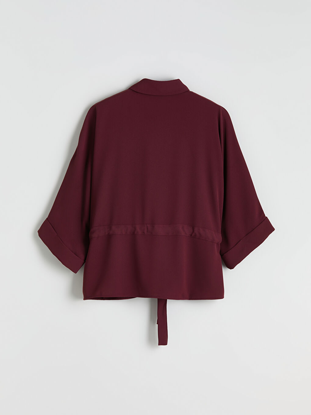 Женщины Бордовый Рубашка-5